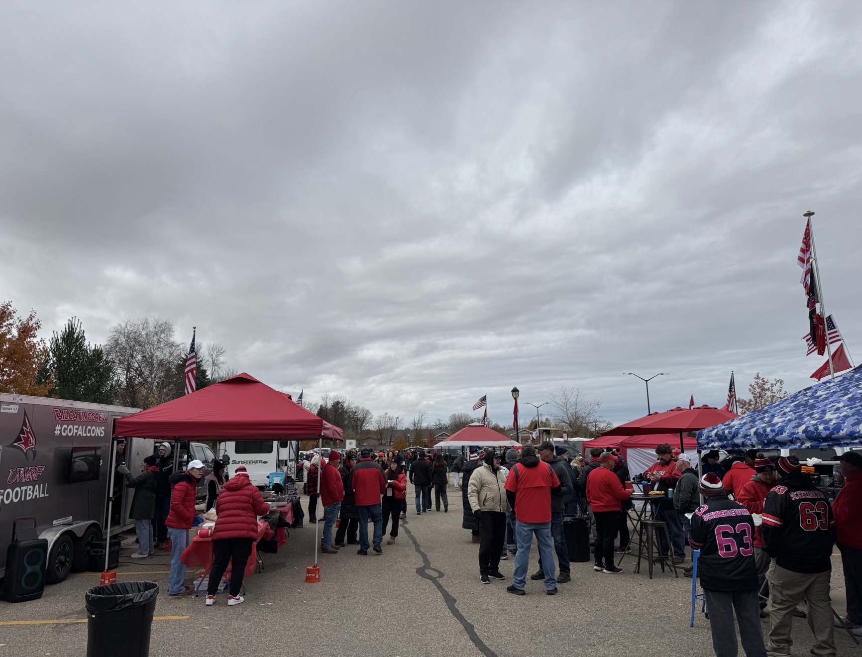 Game day crowd in the lot